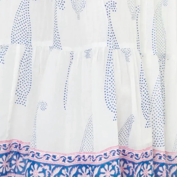 Oliphant Mandarin Aptos Blue White and Blue Paisley Maxi Dress Medium NWT NEW - Picture 4 of 5